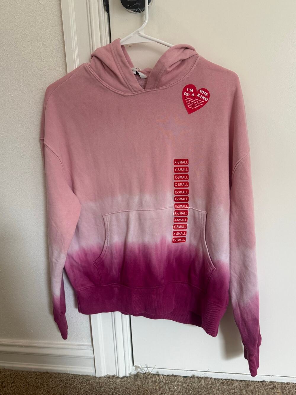 Wildfox Pink Tie Dye Hoodie Sweatshirt - Womens XS NEW NWT